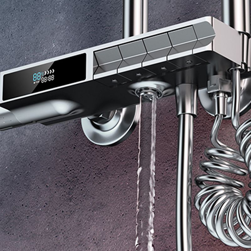 Grey Shower Set Piano Button Intelligent Digital Display Thermostatic Shower Shower Head Clearhalo 'Bathroom Remodel & Bathroom Fixtures' 'Home Improvement' 'home_improvement' 'home_improvement_shower_faucets' 'Shower Faucets & Systems' 'shower_faucets' 'Showers & Bathtubs Plumbing' 'Showers & Bathtubs' 1200x1200_433b637d-6842-4594-a250-351255792ee0