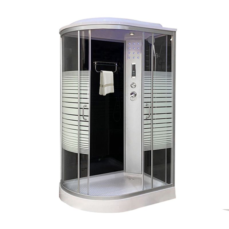 Striped Shower Stall Tempered Glass Shower Stall with Towel Bar and Rain Shower Clearhalo 'Bathroom Remodel & Bathroom Fixtures' 'Home Improvement' 'home_improvement' 'home_improvement_shower_stalls_enclosures' 'Shower Stalls & Enclosures' 'shower_stalls_enclosures' 'Showers & Bathtubs' 1200x1200_4340e84a-654b-44ba-b211-b2fb5f7e8769