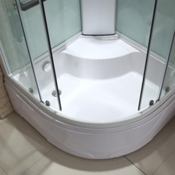 Round Tempered Glass Shower Stall Easy Clean Glass Shower Stall Clearhalo 'Bathroom Remodel & Bathroom Fixtures' 'Home Improvement' 'home_improvement' 'home_improvement_shower_stalls_enclosures' 'Shower Stalls & Enclosures' 'shower_stalls_enclosures' 'Showers & Bathtubs' 1200x1200_4346c18e-0a7b-4a82-931c-cf153e06738f