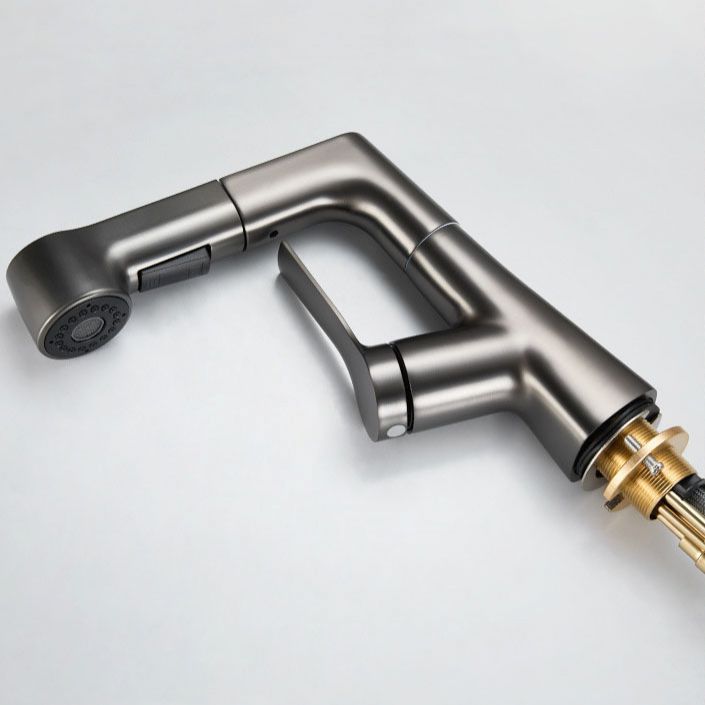 Pull Down Kitchen Faucet Single Handle Metal Faucet with Pull Out Sprayer Clearhalo 'Home Improvement' 'home_improvement' 'home_improvement_kitchen_faucets' 'Kitchen Faucets' 'Kitchen Remodel & Kitchen Fixtures' 'Kitchen Sinks & Faucet Components' 'kitchen_faucets' 1200x1200_43473d08-0a80-4173-b162-b13503bd41d7