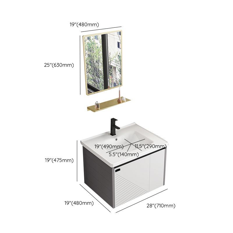 Modern Sink Vanity Set Wall Mounted Rectangular Sink Drawers Vanity Set Clearhalo 'Bathroom Remodel & Bathroom Fixtures' 'Bathroom Vanities' 'bathroom_vanities' 'Home Improvement' 'home_improvement' 'home_improvement_bathroom_vanities' 1200x1200_4359f259-c830-41c8-a5ea-fb1337ba71a8