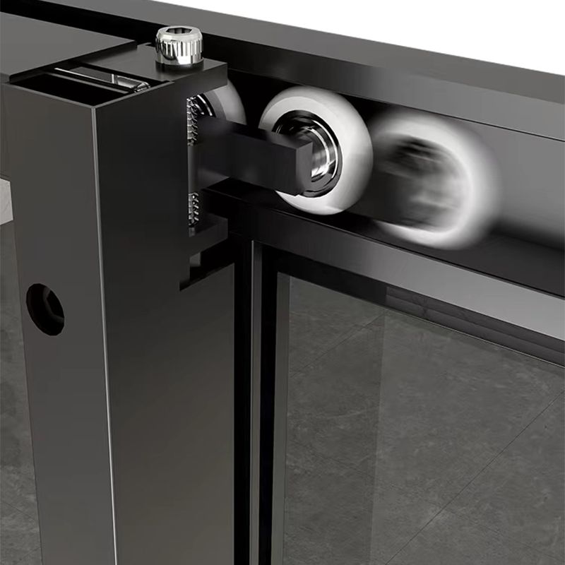 Square Black Shower Shower Enclosure Single Sliding Shower Enclosure Clearhalo 'Bathroom Remodel & Bathroom Fixtures' 'Home Improvement' 'home_improvement' 'home_improvement_shower_stalls_enclosures' 'Shower Stalls & Enclosures' 'shower_stalls_enclosures' 'Showers & Bathtubs' 1200x1200_436cab5f-7ae8-40ee-869a-6e8cc44dcbc7