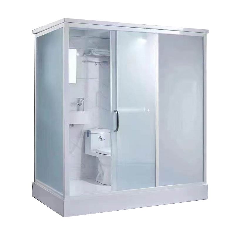 Single Sliding Tempered Glass Shower Stall Rectangle Frosted Shower Kit Clearhalo 'Bathroom Remodel & Bathroom Fixtures' 'Home Improvement' 'home_improvement' 'home_improvement_shower_stalls_enclosures' 'Shower Stalls & Enclosures' 'shower_stalls_enclosures' 'Showers & Bathtubs' 1200x1200_436d52e8-7710-45c0-ae5d-4803bd86590b