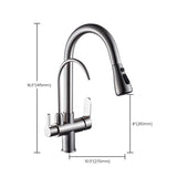 1 Hole Kitchen Faucets Metal Pulldown Sprayer Kitchen Faucet with Double Handles Clearhalo 'Home Improvement' 'home_improvement' 'home_improvement_kitchen_faucets' 'Kitchen Faucets' 'Kitchen Remodel & Kitchen Fixtures' 'Kitchen Sinks & Faucet Components' 'kitchen_faucets' 1200x1200_436dcdeb-42fb-4931-a9f7-fa0b2699aff5