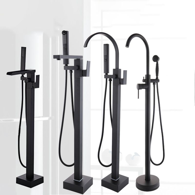 Floor Mounted Metal Freestanding Tub Filler Copper Freestanding Faucet with Hose Clearhalo 'Bathroom Remodel & Bathroom Fixtures' 'Bathtub Faucets' 'bathtub_faucets' 'Home Improvement' 'home_improvement' 'home_improvement_bathtub_faucets' 1200x1200_437aea1e-18d1-47f6-bdc6-19416a34ee8b