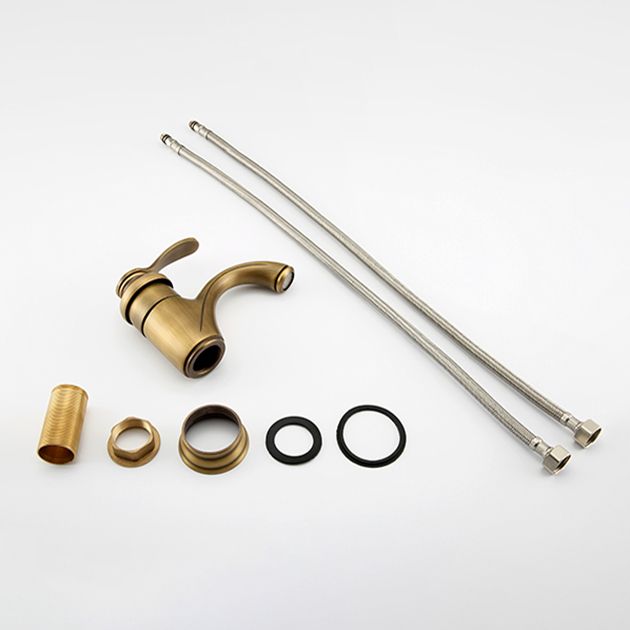 Brass Bathroom Vessel Faucet Single Lever Handle Circular Sink Faucet with Water Hose Clearhalo 'Bathroom Remodel & Bathroom Fixtures' 'Bathroom Sink Faucets' 'Bathroom Sinks & Faucet Components' 'bathroom_sink_faucets' 'Home Improvement' 'home_improvement' 'home_improvement_bathroom_sink_faucets' 1200x1200_4382b171-280e-4d4c-a126-e4a1125b75bc