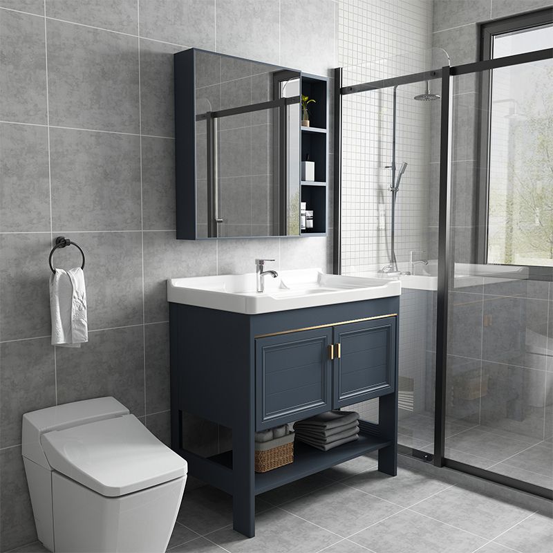 Glam Bathroom Sink Vanity Freestanding Single-Sink Bathroom Vanity Clearhalo 'Bathroom Remodel & Bathroom Fixtures' 'Bathroom Vanities' 'bathroom_vanities' 'Home Improvement' 'home_improvement' 'home_improvement_bathroom_vanities' 1200x1200_4387d5a2-8545-40c7-bd8c-7462f051aba8
