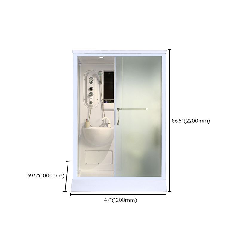 Framed Tempered Glass Shower Kit Included Framed Shower Stall in White without Toilet Clearhalo 'Bathroom Remodel & Bathroom Fixtures' 'Home Improvement' 'home_improvement' 'home_improvement_shower_stalls_enclosures' 'Shower Stalls & Enclosures' 'shower_stalls_enclosures' 'Showers & Bathtubs' 1200x1200_4390e492-2a40-47e3-b149-d9fa93aab263