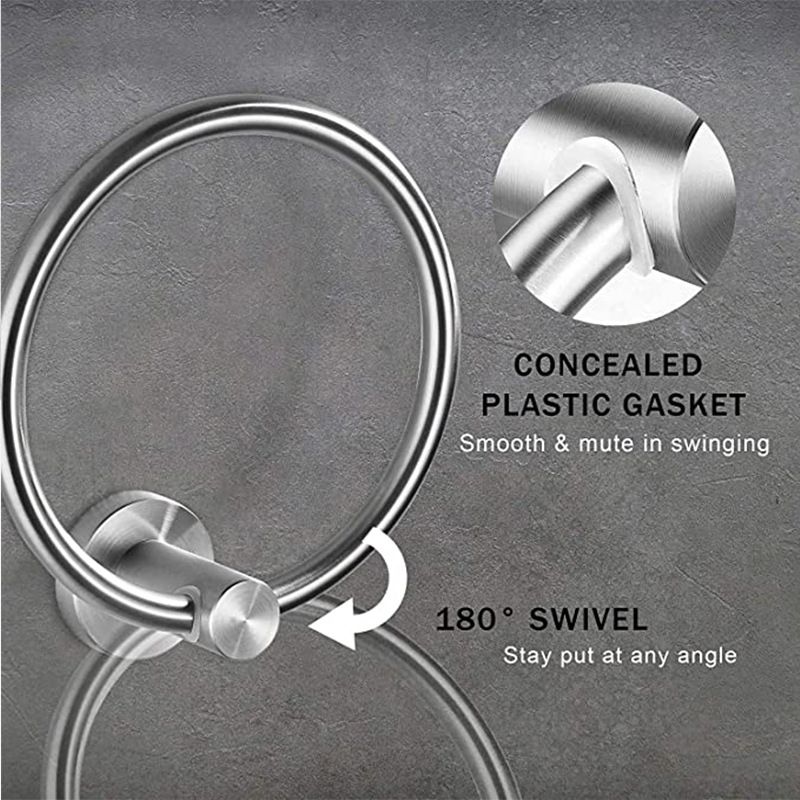 Traditional 2- Piece Bathroom Hardware Set Towel Ring/ Paper Holder Clearhalo 'Bathroom Hardware Sets' 'Bathroom Hardware' 'Bathroom Remodel & Bathroom Fixtures' 'bathroom_hardware_sets' 'Home Improvement' 'home_improvement' 'home_improvement_bathroom_hardware_sets' 1200x1200_439845de-2e5f-4035-b0ee-2dff92cd6cbf