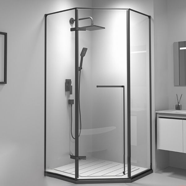 Framed Tempered Shower Doors Hinged Tempered Shower Bath Door Clearhalo 'Bathroom Remodel & Bathroom Fixtures' 'Home Improvement' 'home_improvement' 'home_improvement_shower_tub_doors' 'Shower and Tub Doors' 'shower_tub_doors' 'Showers & Bathtubs' 1200x1200_43b437b7-62e7-439e-bcbb-29339905fe95