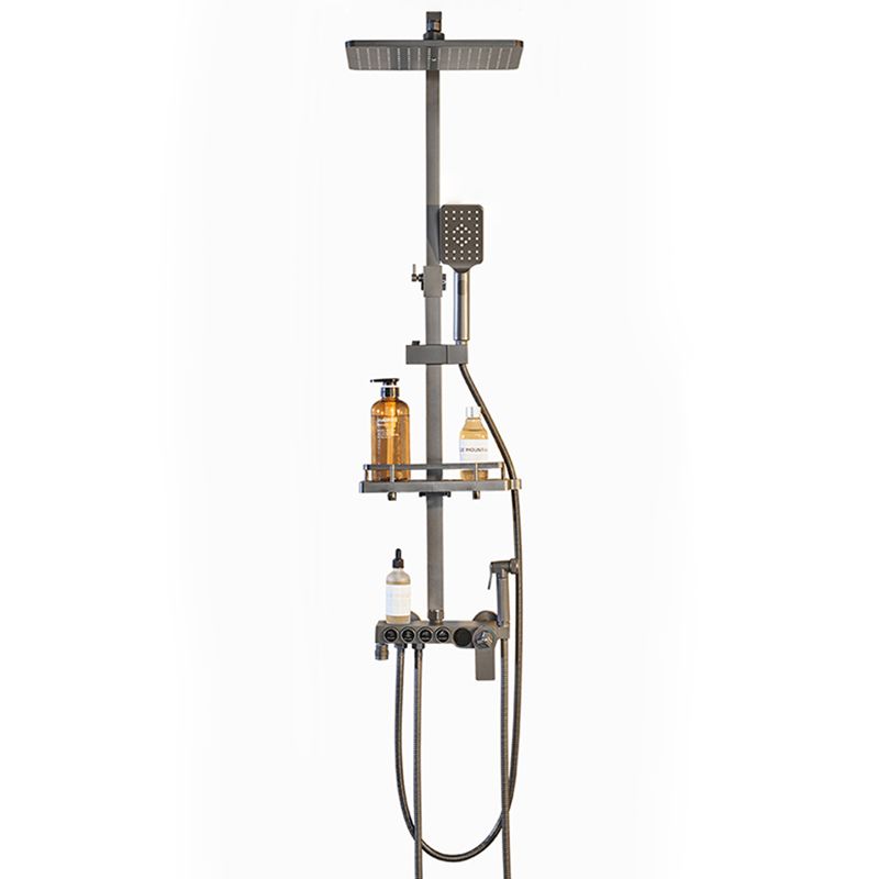 Modern Gray Shower Set 2 Shower Heads Shower System for Bathroom Clearhalo 'Bathroom Remodel & Bathroom Fixtures' 'Home Improvement' 'home_improvement' 'home_improvement_shower_faucets' 'Shower Faucets & Systems' 'shower_faucets' 'Showers & Bathtubs Plumbing' 'Showers & Bathtubs' 1200x1200_43bf7f85-1140-4295-a945-49653a487784