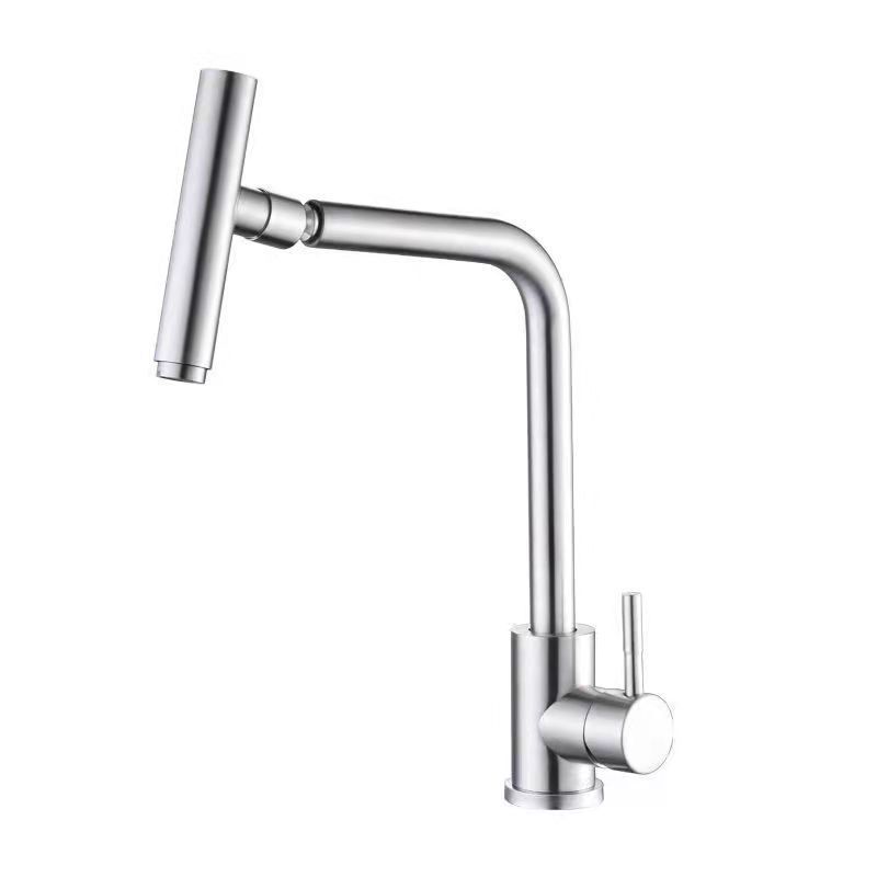 1-Handle Faucets with Water Dispenser Stainless Steel Standard Kitchen Faucets Clearhalo 'Home Improvement' 'home_improvement' 'home_improvement_kitchen_faucets' 'Kitchen Faucets' 'Kitchen Remodel & Kitchen Fixtures' 'Kitchen Sinks & Faucet Components' 'kitchen_faucets' 1200x1200_43c80b6c-caad-45dc-9c65-2b49a59abcf8