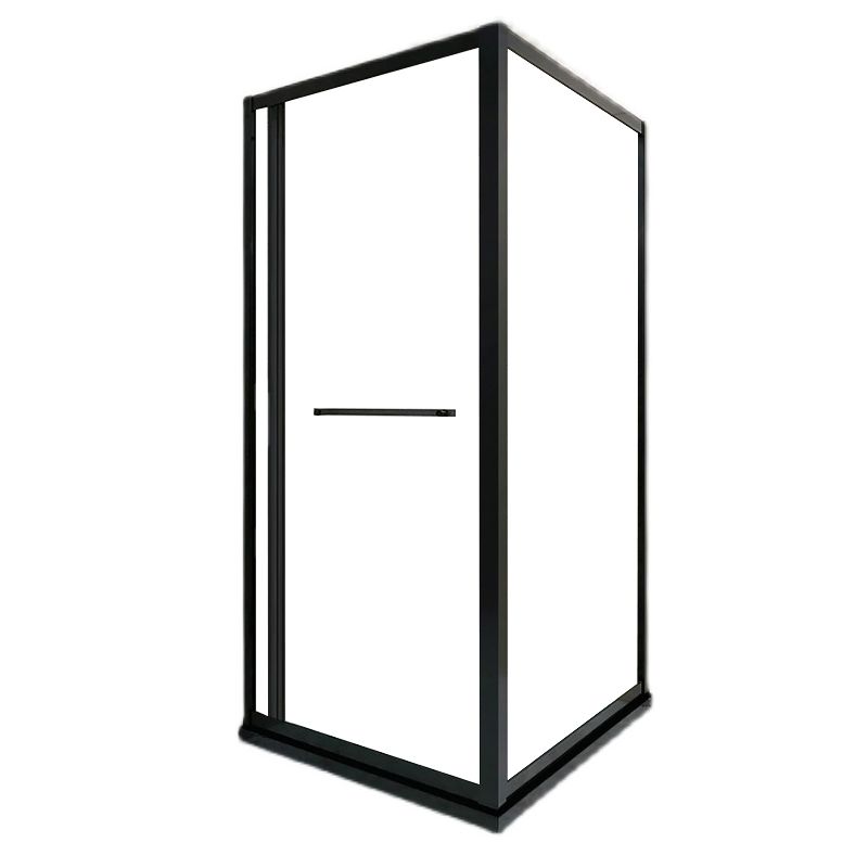 Shower Enclosure Black Hinged Corner Square Clear Shower Stall Clearhalo 'Bathroom Remodel & Bathroom Fixtures' 'Home Improvement' 'home_improvement' 'home_improvement_shower_stalls_enclosures' 'Shower Stalls & Enclosures' 'shower_stalls_enclosures' 'Showers & Bathtubs' 1200x1200_43d705c4-347e-4fd5-91f7-8b801b8e3cf3