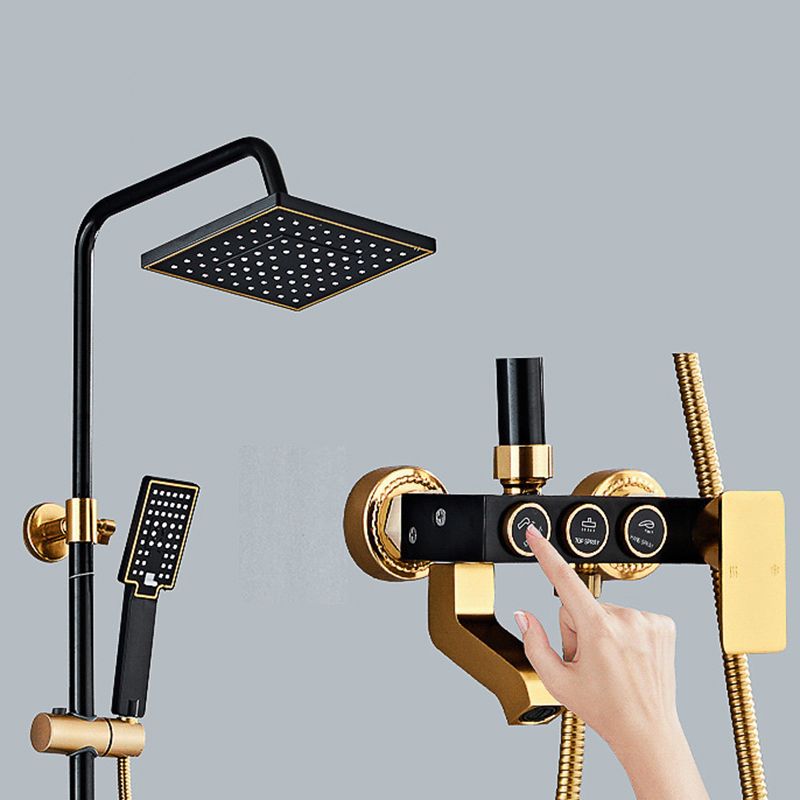 Modern Adjustable Swivel Shower Metal Shower Head Shower Faucet on Wall Clearhalo 'Bathroom Remodel & Bathroom Fixtures' 'Home Improvement' 'home_improvement' 'home_improvement_shower_faucets' 'Shower Faucets & Systems' 'shower_faucets' 'Showers & Bathtubs Plumbing' 'Showers & Bathtubs' 1200x1200_43ed27d5-61a4-40dd-a647-1939542ed705