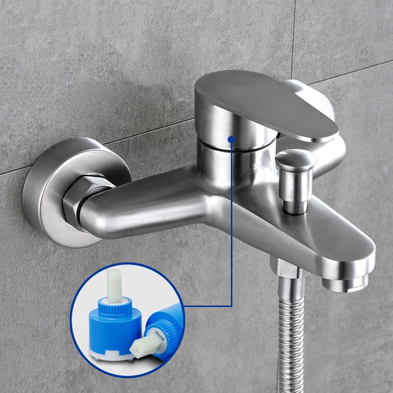Contemporary Tub Filler Trim 304 Stainless Steel Wall Mount Tub Faucet Clearhalo 'Bathroom Remodel & Bathroom Fixtures' 'Bathtub Faucets' 'bathtub_faucets' 'Home Improvement' 'home_improvement' 'home_improvement_bathtub_faucets' 1200x1200_43f1e63a-8ac0-477c-80eb-aafc019626de