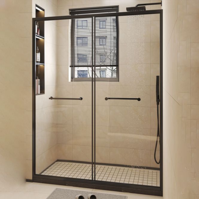 Frame Metal Double Sliding Shower Bath Door 78.7 High Clear Shower Door Clearhalo 'Bathroom Remodel & Bathroom Fixtures' 'Home Improvement' 'home_improvement' 'home_improvement_shower_tub_doors' 'Shower and Tub Doors' 'shower_tub_doors' 'Showers & Bathtubs' 1200x1200_43ffd2ca-5e06-407e-bc08-f38f5ee2a95b