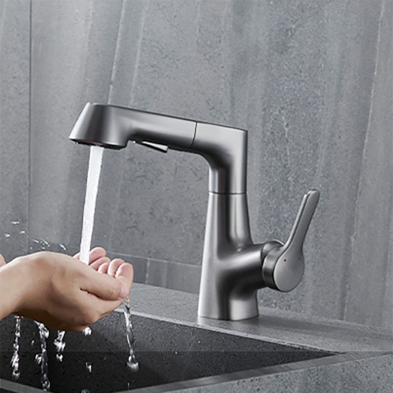 Contemporary Kitchen Faucet Single Handle 2-Function Faucet with Pull out Sprayer Clearhalo 'Home Improvement' 'home_improvement' 'home_improvement_kitchen_faucets' 'Kitchen Faucets' 'Kitchen Remodel & Kitchen Fixtures' 'Kitchen Sinks & Faucet Components' 'kitchen_faucets' 1200x1200_4401567d-8c7b-49bb-b067-a949910d92fb