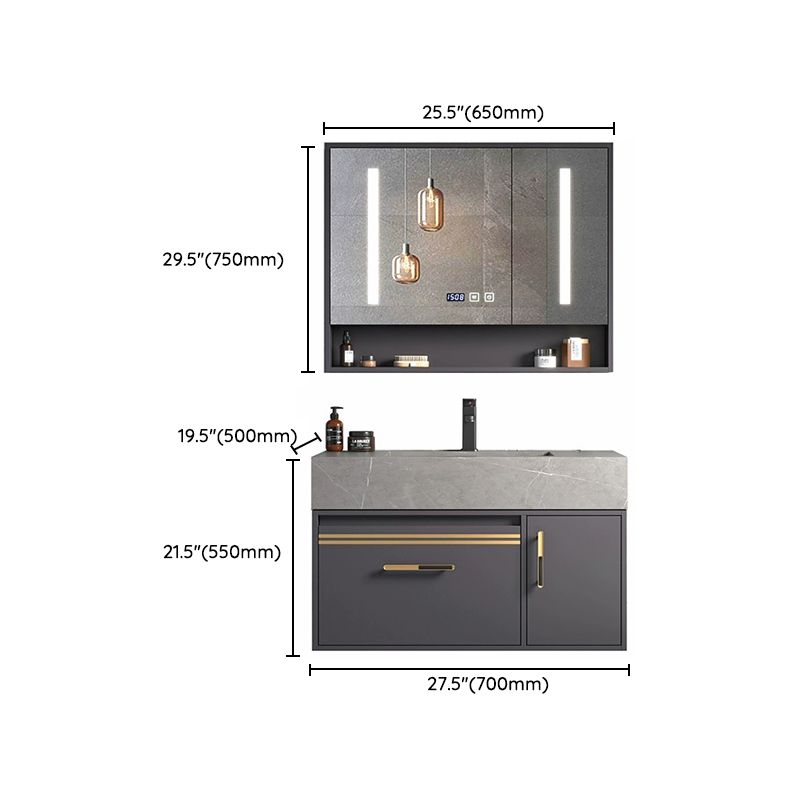Modern Wall Mount Wood Bathroom Vanity Set in Grey with Mirror Doors Clearhalo 'Bathroom Remodel & Bathroom Fixtures' 'Bathroom Vanities' 'bathroom_vanities' 'Home Improvement' 'home_improvement' 'home_improvement_bathroom_vanities' 1200x1200_440b5680-8aa9-4eea-9438-080bee658dad