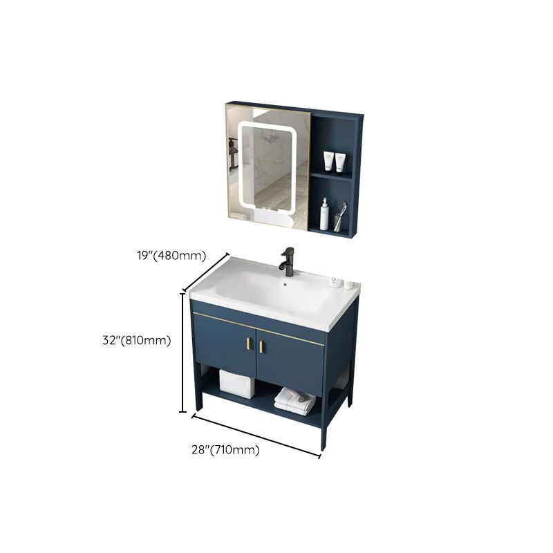 Glam Sink Vanity Stainless Steel Standalone Cabinet and Shelving Included Vanity Set Clearhalo 'Bathroom Remodel & Bathroom Fixtures' 'Bathroom Vanities' 'bathroom_vanities' 'Home Improvement' 'home_improvement' 'home_improvement_bathroom_vanities' 1200x1200_44155d49-e9ec-44bb-bca7-35a5f952da4a