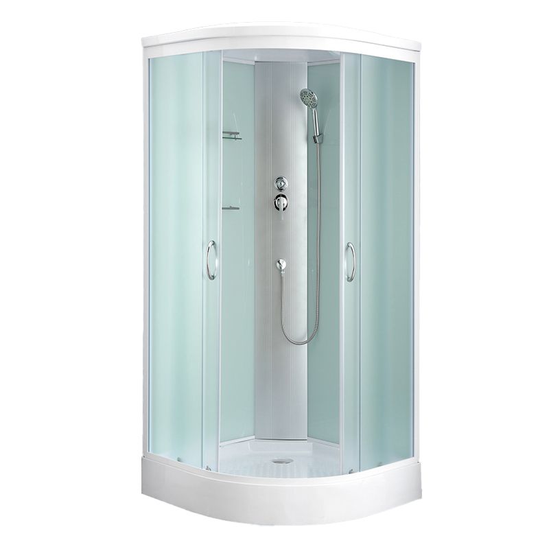 Rounded Shower Stall with Shower Base Tempered Glass Shower Stall Clearhalo 'Bathroom Remodel & Bathroom Fixtures' 'Home Improvement' 'home_improvement' 'home_improvement_shower_stalls_enclosures' 'Shower Stalls & Enclosures' 'shower_stalls_enclosures' 'Showers & Bathtubs' 1200x1200_441a3d0e-9ccf-4122-b673-edadbd47b04f