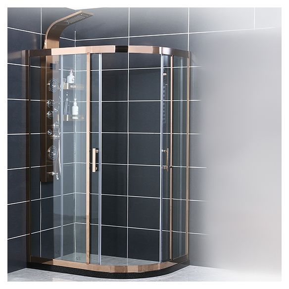 Neo-round Stainless Steel Shower Enclosure with Double Door Handles Clearhalo 'Bathroom Remodel & Bathroom Fixtures' 'Home Improvement' 'home_improvement' 'home_improvement_shower_stalls_enclosures' 'Shower Stalls & Enclosures' 'shower_stalls_enclosures' 'Showers & Bathtubs' 1200x1200_442568b8-ad66-4d00-80e3-bbc8319a342a