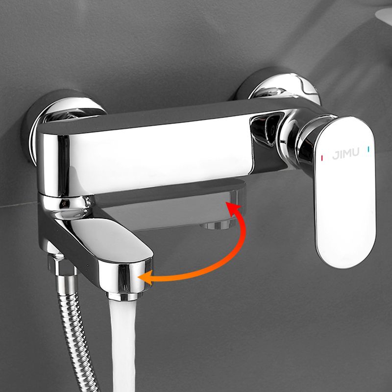 Modern Tub Filler Swivel Spout Wall Mounted Bath Faucet Trim Clearhalo 'Bathroom Remodel & Bathroom Fixtures' 'Bathtub Faucets' 'bathtub_faucets' 'Home Improvement' 'home_improvement' 'home_improvement_bathtub_faucets' 1200x1200_4427681e-0219-4e8f-99a5-b187ea5a45b3