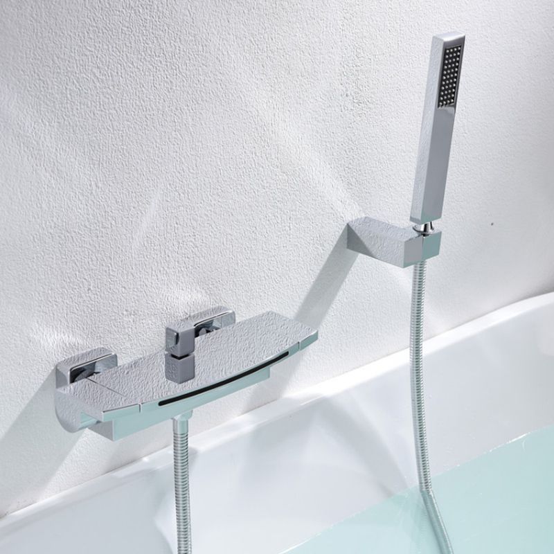 Bath Faucet Trim Solid Color Wall Mounted Waterfall Bathroom Faucet Clearhalo 'Bathroom Remodel & Bathroom Fixtures' 'Bathtub Faucets' 'bathtub_faucets' 'Home Improvement' 'home_improvement' 'home_improvement_bathtub_faucets' 1200x1200_4442901a-b8c6-4cee-bfdb-84dd00896ade