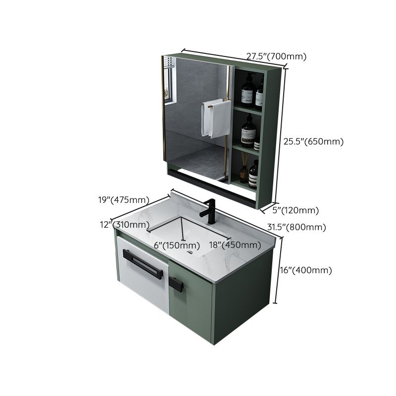 Glam Wood Sink Vanity Wood Wall Mount Bathroom Vanity with Mirror Clearhalo 'Bathroom Remodel & Bathroom Fixtures' 'Bathroom Vanities' 'bathroom_vanities' 'Home Improvement' 'home_improvement' 'home_improvement_bathroom_vanities' 1200x1200_4444da6f-57b4-4418-8963-4cbc7a7f57b1