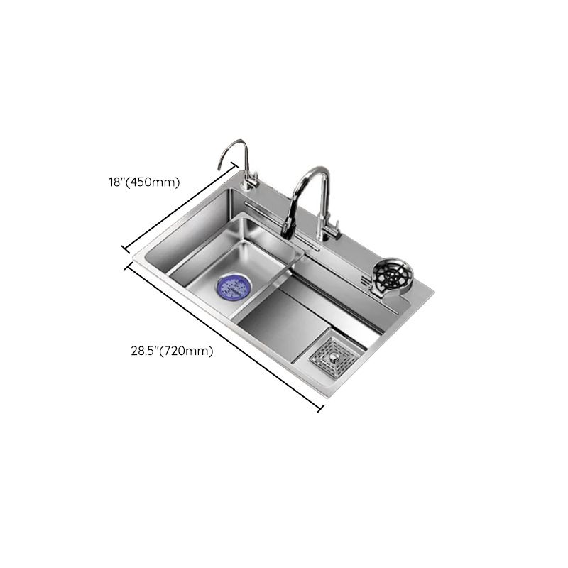 Modern Kitchen Sink Stainless Rectangular Pull-out Faucet Kitchen Sink Clearhalo 'Home Improvement' 'home_improvement' 'home_improvement_kitchen_sinks' 'Kitchen Remodel & Kitchen Fixtures' 'Kitchen Sinks & Faucet Components' 'Kitchen Sinks' 'kitchen_sinks' 1200x1200_446dae53-dec6-4cd5-80d7-51369e8c3952
