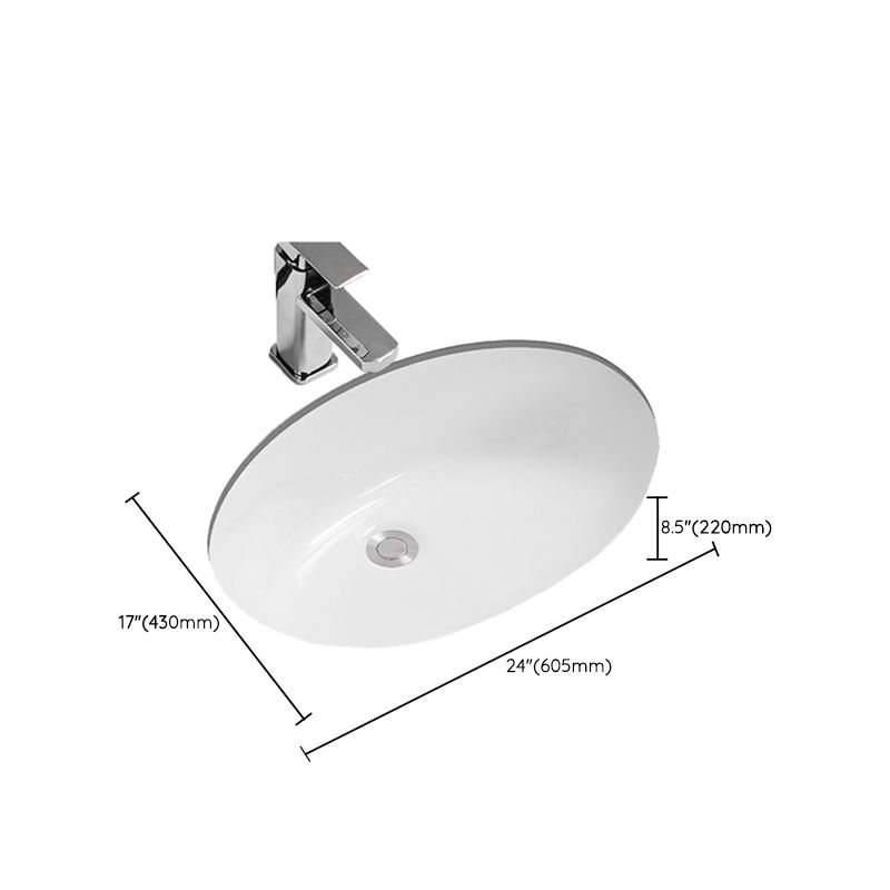 Modern Oval Wash Stand Ceramic Metal Undermount Bathroom Sink Clearhalo 'Bathroom Remodel & Bathroom Fixtures' 'Bathroom Sinks & Faucet Components' 'Bathroom Sinks' 'bathroom_sink' 'Home Improvement' 'home_improvement' 'home_improvement_bathroom_sink' 1200x1200_4485664a-78ee-4030-a84a-a2376233b555