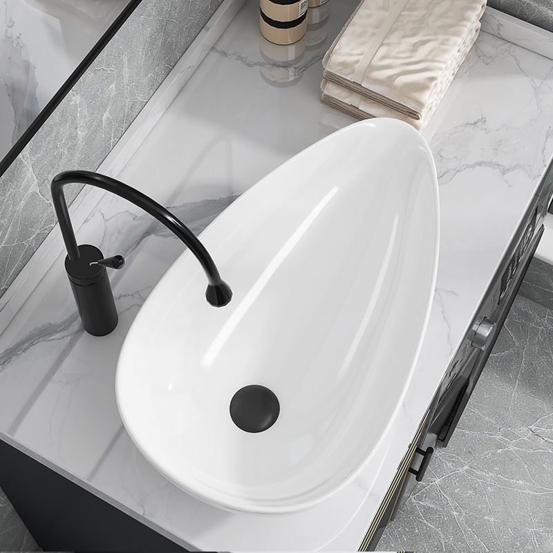 Modern Bathroom Sink with Single Faucet Hole Porcelain Oval-Shape Vessel Bathroom Sink Clearhalo 'Bathroom Remodel & Bathroom Fixtures' 'Bathroom Sinks & Faucet Components' 'Bathroom Sinks' 'bathroom_sink' 'Home Improvement' 'home_improvement' 'home_improvement_bathroom_sink' 1200x1200_448de35c-a2fc-40f0-91f6-06e183ceeb17
