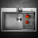 Soundproof Drop-In Kitchen Sink Diversion Design Kitchen Sink with Faucet Clearhalo 'Home Improvement' 'home_improvement' 'home_improvement_kitchen_sinks' 'Kitchen Remodel & Kitchen Fixtures' 'Kitchen Sinks & Faucet Components' 'Kitchen Sinks' 'kitchen_sinks' 1200x1200_44901987-6fbd-4975-909a-2d50704ec91f