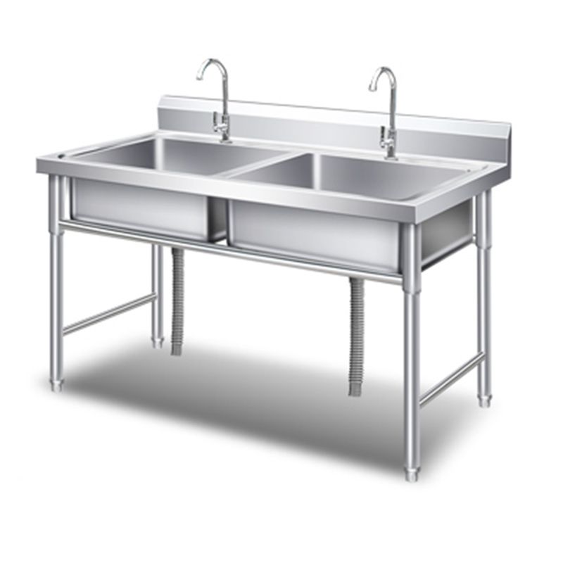 Classic Kitchen Sink Stainless Steel Workstation Sink with Faucet Clearhalo 'Home Improvement' 'home_improvement' 'home_improvement_kitchen_sinks' 'Kitchen Remodel & Kitchen Fixtures' 'Kitchen Sinks & Faucet Components' 'Kitchen Sinks' 'kitchen_sinks' 1200x1200_44954e22-99c4-45d0-8069-b294890fce78
