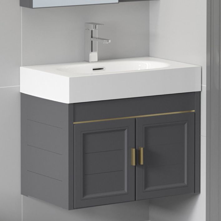 Glam Single Ceramic Top Vanity Oval Wall Mount Vanity Set with Mirror Clearhalo 'Bathroom Remodel & Bathroom Fixtures' 'Bathroom Vanities' 'bathroom_vanities' 'Home Improvement' 'home_improvement' 'home_improvement_bathroom_vanities' 1200x1200_44a4ed4c-7ccb-489a-8dd1-41ec88b24b7b