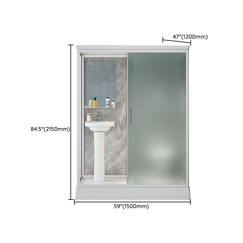 Frosted Tempered Glass Shower Enclosure Rectangle Shower Enclosure Clearhalo 'Bathroom Remodel & Bathroom Fixtures' 'Home Improvement' 'home_improvement' 'home_improvement_shower_stalls_enclosures' 'Shower Stalls & Enclosures' 'shower_stalls_enclosures' 'Showers & Bathtubs' 1200x1200_44a963cb-85ca-4532-8081-45d1d9e76404