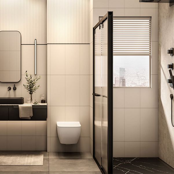 Double Sliding Shower Doors Black Tempered Glass Shower Bath Door Clearhalo 'Bathroom Remodel & Bathroom Fixtures' 'Home Improvement' 'home_improvement' 'home_improvement_shower_tub_doors' 'Shower and Tub Doors' 'shower_tub_doors' 'Showers & Bathtubs' 1200x1200_44abb238-fcfd-4798-afc4-7a8ab355495b