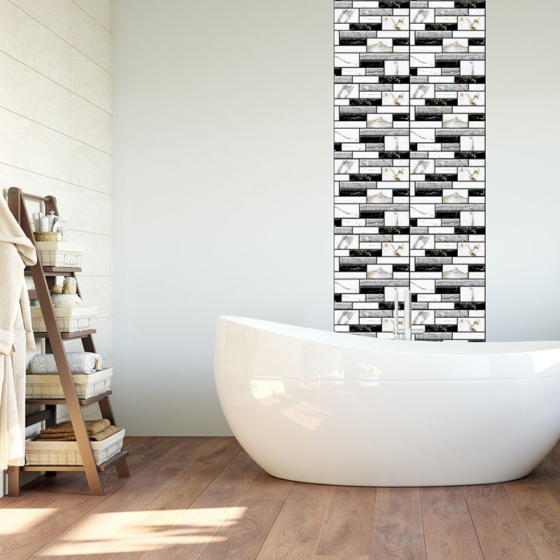 Tile-Peel & Stick Rectangle Waterproof Plastic Peel & Stick Subway Tile for Shower 2-Pack Clearhalo 'Flooring 'Home Improvement' 'home_improvement' 'home_improvement_peel_stick_blacksplash' 'Peel & Stick Backsplash Tile' 'peel_stick_blacksplash' 'Walls & Ceilings' Walls and Ceiling' 1200x1200_44bba425-baa1-45a7-8160-6bac6a22127e