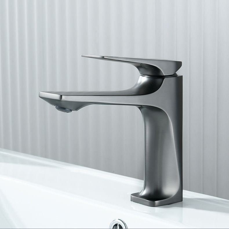 Contemporary Centerset Faucet Lever Handles Single Hole Low Arc Solid Brass Square Faucet Clearhalo 'Bathroom Remodel & Bathroom Fixtures' 'Bathroom Sink Faucets' 'Bathroom Sinks & Faucet Components' 'bathroom_sink_faucets' 'Home Improvement' 'home_improvement' 'home_improvement_bathroom_sink_faucets' 1200x1200_44bc1ed3-6ccc-41da-bc74-bebb31213b77
