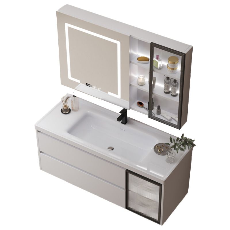 Modern Space Saver Vanity Wall Mount Ceramic Top Backsplash Included Clearhalo 'Bathroom Remodel & Bathroom Fixtures' 'Bathroom Vanities' 'bathroom_vanities' 'Home Improvement' 'home_improvement' 'home_improvement_bathroom_vanities' 1200x1200_44c2ad92-4037-467a-a7c8-bcedd02d3f10