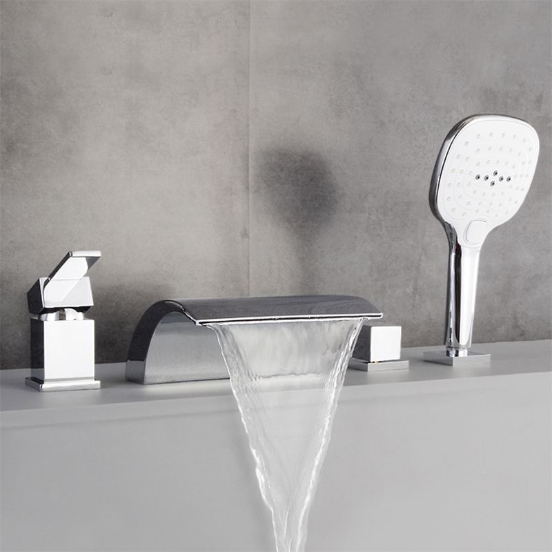 Contemporary Bath Faucet Trim Metal Deck Mounted Bathroom Faucet Clearhalo 'Bathroom Remodel & Bathroom Fixtures' 'Bathtub Faucets' 'bathtub_faucets' 'Home Improvement' 'home_improvement' 'home_improvement_bathtub_faucets' 1200x1200_44dc1a3b-1620-490d-a533-2bf70a0fb593