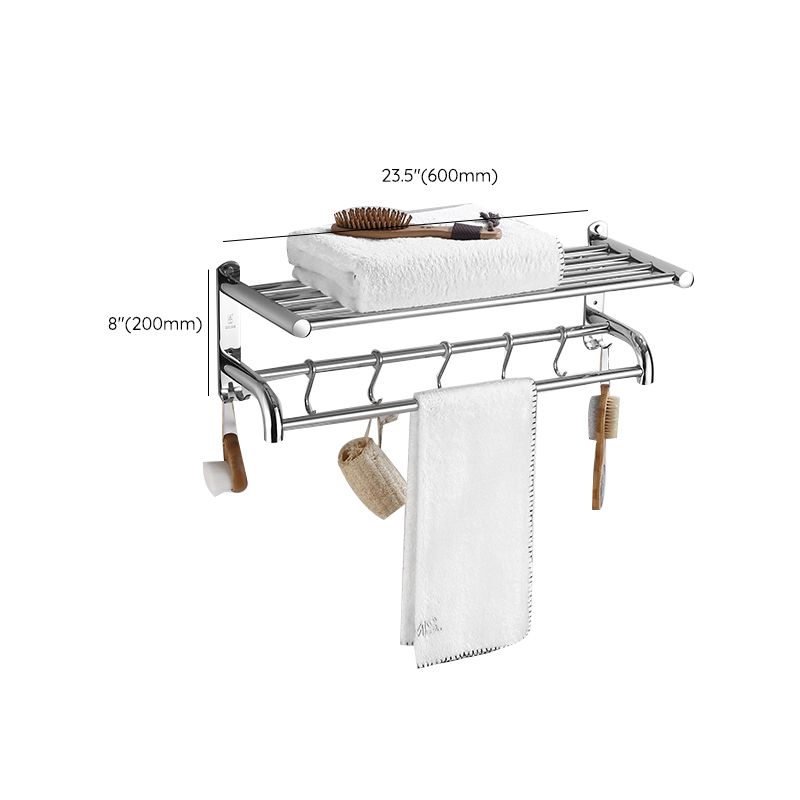 Modern Bathroom Set with Bath Shelf/Towel Bar Polished Chrome Bathroom Accessory Kit Clearhalo 'Bathroom Hardware Sets' 'Bathroom Hardware' 'Bathroom Remodel & Bathroom Fixtures' 'bathroom_hardware_sets' 'Home Improvement' 'home_improvement' 'home_improvement_bathroom_hardware_sets' 1200x1200_44e3b062-6950-4e72-923e-2531346c0b71