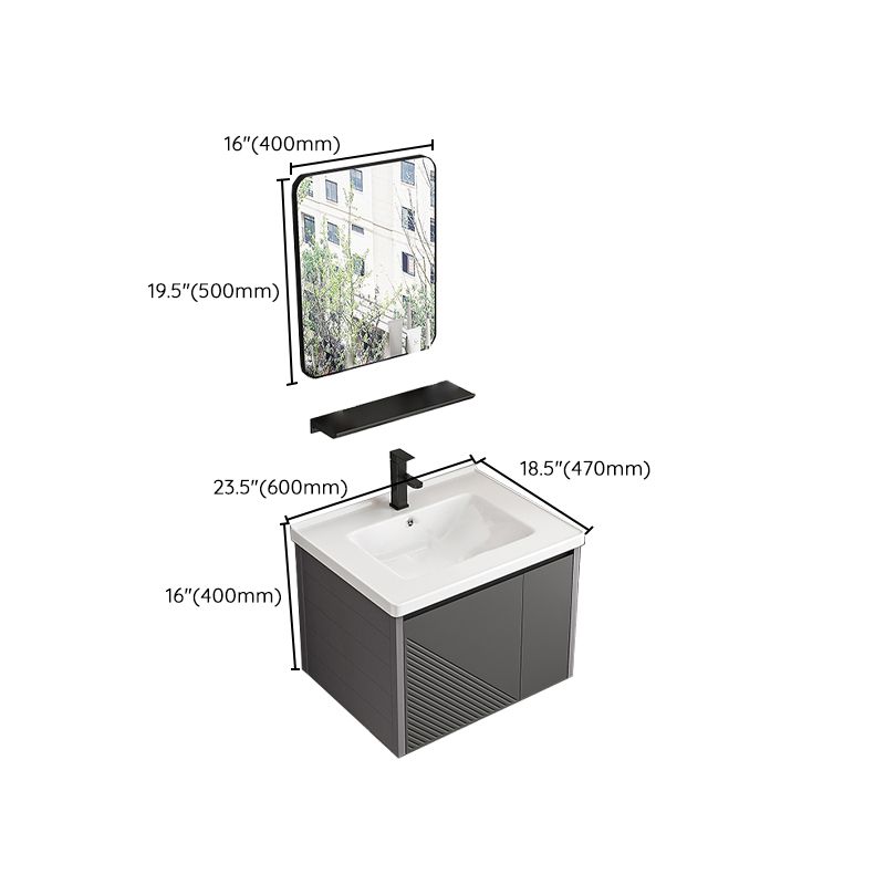 Modern Gray Metal Base Vanity Single-Sink Rectangular Wall Mount Vanity Set Clearhalo 'Bathroom Remodel & Bathroom Fixtures' 'Bathroom Vanities' 'bathroom_vanities' 'Home Improvement' 'home_improvement' 'home_improvement_bathroom_vanities' 1200x1200_44f9b360-d855-478a-8412-31ade32a2393