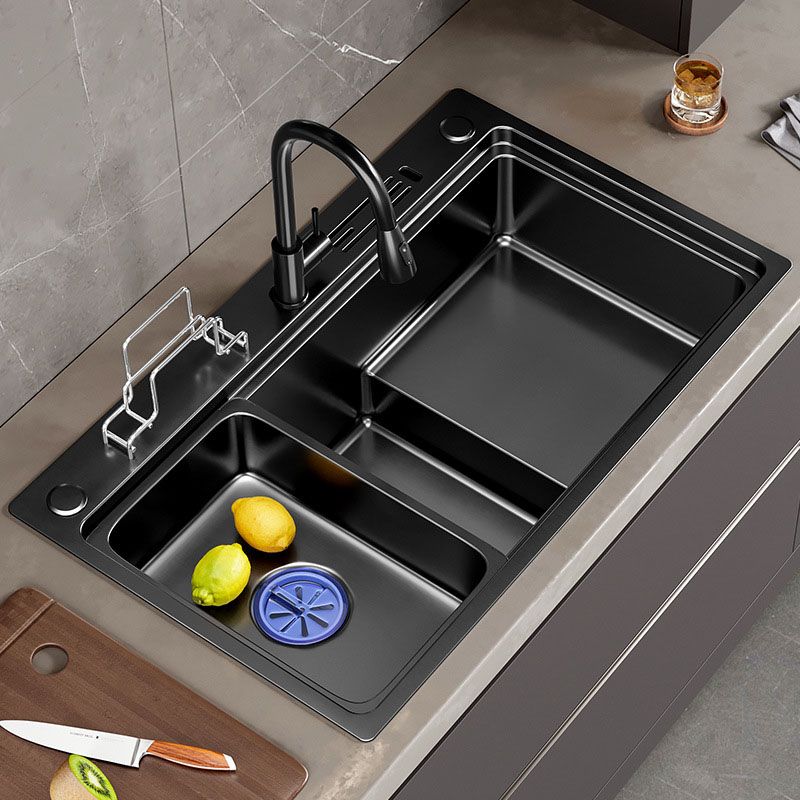 Contemporary Style Kitchen Sink Stainless Steel Kitchen Double Sink Clearhalo 'Home Improvement' 'home_improvement' 'home_improvement_kitchen_sinks' 'Kitchen Remodel & Kitchen Fixtures' 'Kitchen Sinks & Faucet Components' 'Kitchen Sinks' 'kitchen_sinks' 1200x1200_45044b21-083c-49fb-a624-1271c9a04ef4