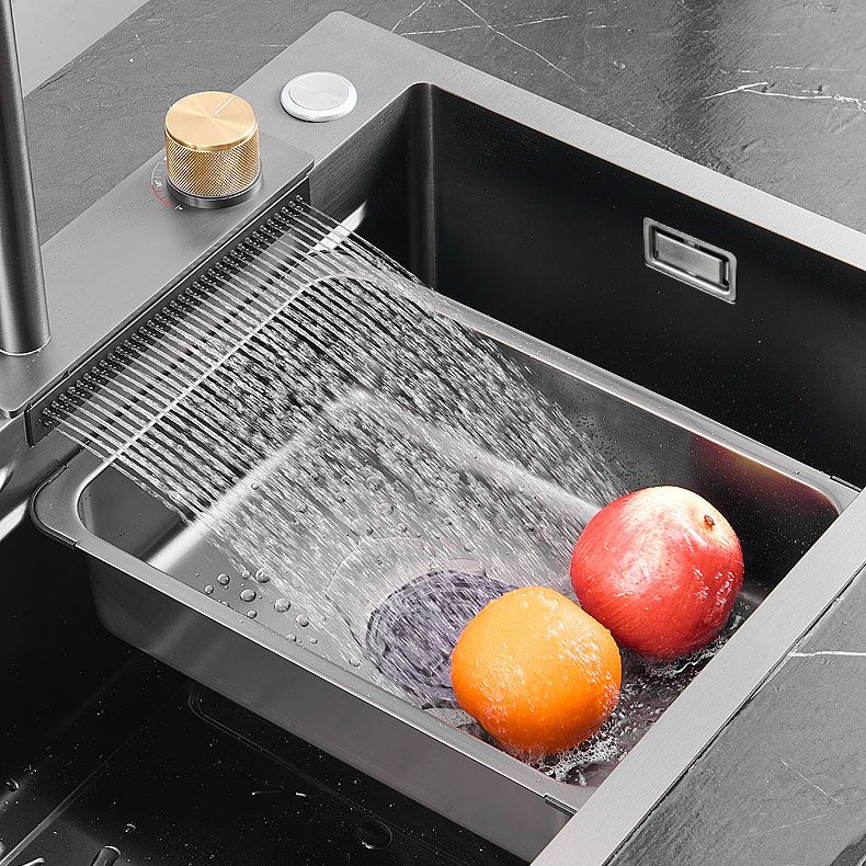 Modern Kitchen Sink Single Basin Kitchen Sink with Soundproofing Clearhalo 'Home Improvement' 'home_improvement' 'home_improvement_kitchen_sinks' 'Kitchen Remodel & Kitchen Fixtures' 'Kitchen Sinks & Faucet Components' 'Kitchen Sinks' 'kitchen_sinks' 1200x1200_450819c8-21ea-4311-a293-06f2ef4f4767