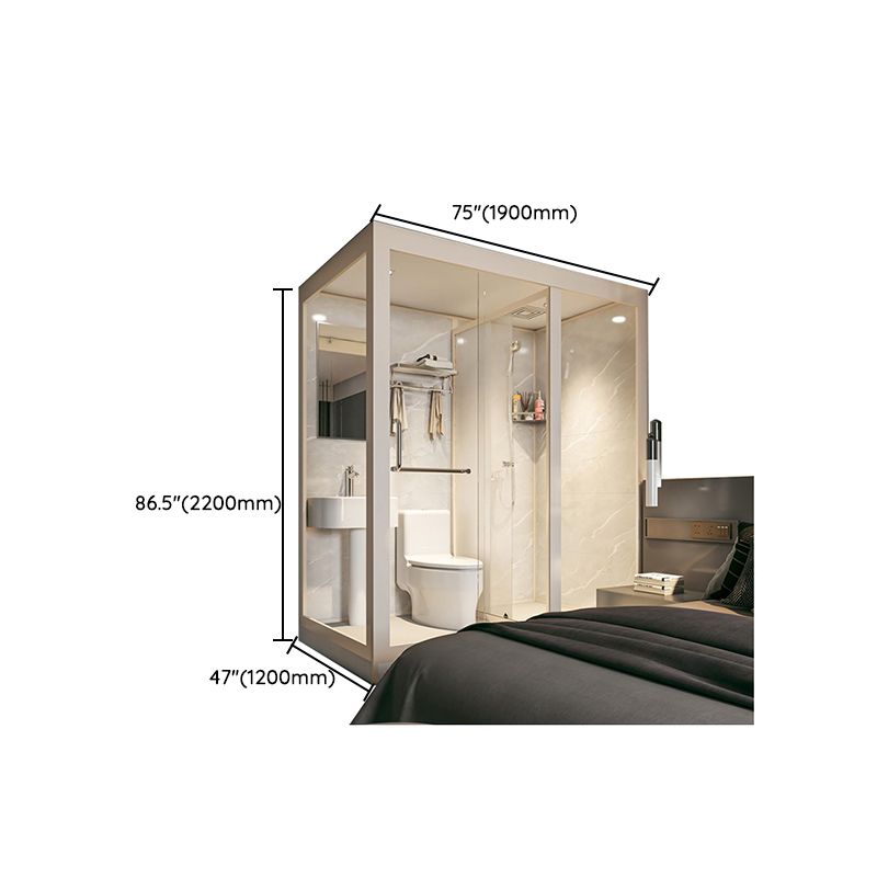 Clear and Frosted Shower Enclosure Easy Clean Glass Shower Kit Clearhalo 'Bathroom Remodel & Bathroom Fixtures' 'Home Improvement' 'home_improvement' 'home_improvement_shower_stalls_enclosures' 'Shower Stalls & Enclosures' 'shower_stalls_enclosures' 'Showers & Bathtubs' 1200x1200_4508ccaa-dad5-44f1-ac5d-14e68d9a3d69