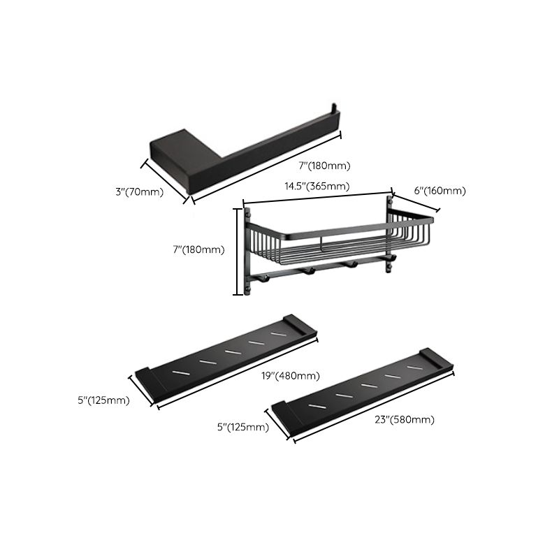 Traditional Bathroom Accessories Hardware Set in Black Metal Clearhalo 'Bathroom Hardware Sets' 'Bathroom Hardware' 'Bathroom Remodel & Bathroom Fixtures' 'bathroom_hardware_sets' 'Home Improvement' 'home_improvement' 'home_improvement_bathroom_hardware_sets' 1200x1200_45094218-1a73-462a-bcc8-8a3041e7ab65