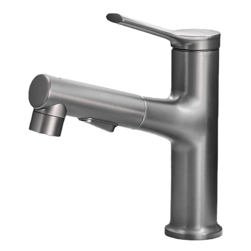 Contemporary Sink Faucet Pull-out Vessel Sink Faucet with Lever Handle Clearhalo 'Bathroom Remodel & Bathroom Fixtures' 'Bathroom Sink Faucets' 'Bathroom Sinks & Faucet Components' 'bathroom_sink_faucets' 'Home Improvement' 'home_improvement' 'home_improvement_bathroom_sink_faucets' 1200x1200_45190582-3730-4d9a-bc32-7497619b910d