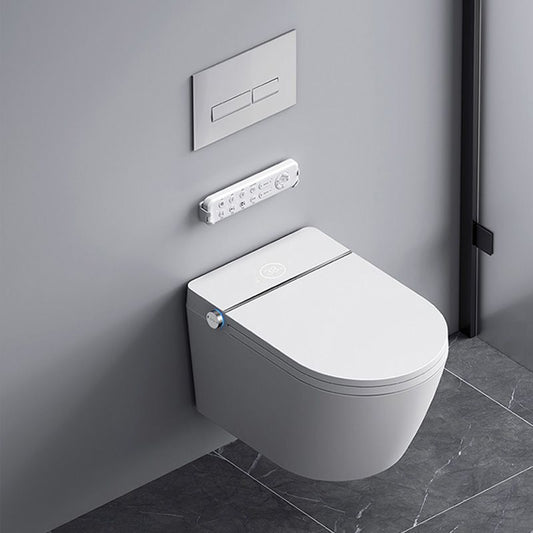White Wall Hung Toilet Set with Warm Air Dryer and Water Pressure Control Clearhalo 'Bathroom Remodel & Bathroom Fixtures' 'Bidets' 'Home Improvement' 'home_improvement' 'home_improvement_bidets' 'Toilets & Bidets' 1200x1200_453d32ae-aad2-4fc4-8d86-d4974d39c0b7