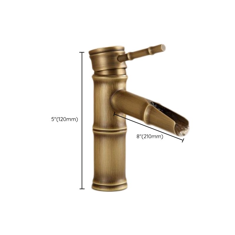 Farmhouse Brass Bathroom Faucet Lever Handle Faucet Single Hole Vessel Sink Faucet Clearhalo 'Bathroom Remodel & Bathroom Fixtures' 'Bathroom Sink Faucets' 'Bathroom Sinks & Faucet Components' 'bathroom_sink_faucets' 'Home Improvement' 'home_improvement' 'home_improvement_bathroom_sink_faucets' 1200x1200_45402cb1-b737-4354-a6b7-362b441f3331