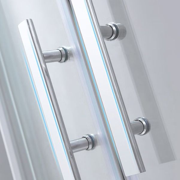 Stainless Steel Frame Tempered Shower Enclosure Round Double Sliding Shower Stall Clearhalo 'Bathroom Remodel & Bathroom Fixtures' 'Home Improvement' 'home_improvement' 'home_improvement_shower_stalls_enclosures' 'Shower Stalls & Enclosures' 'shower_stalls_enclosures' 'Showers & Bathtubs' 1200x1200_4548a5c1-57e5-4c9d-b256-f84578f8136a